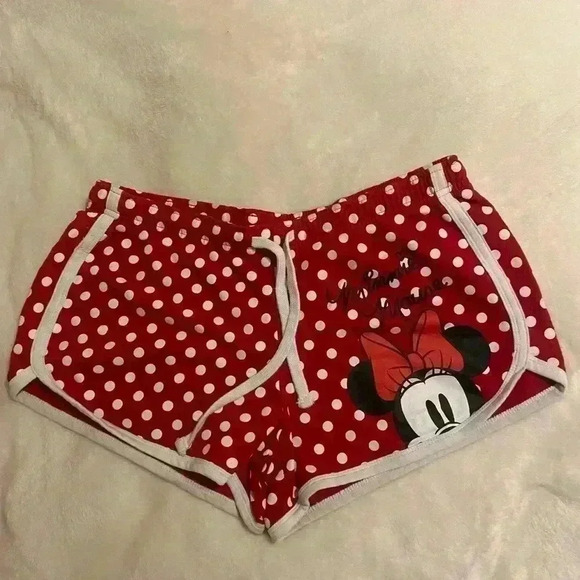 Minnie Mouse shorts by Disney red with white polka dots juniors size large - Picture 1 of 5